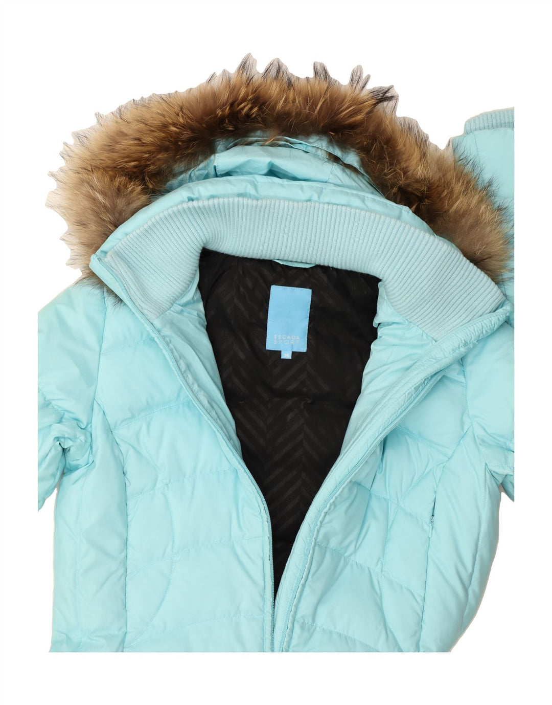 ESCADA Womens Hooded Padded Coat EU 36 Small Blue Polyester Winter Vintage Escada and Second-Hand Escada from Messina Hembry 