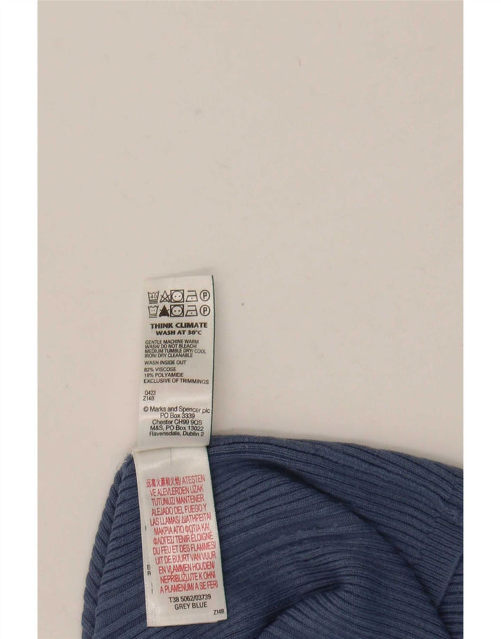 Женский джемпер с круглым вырезом Marks & Spencer UK 12, средний синий вискоза