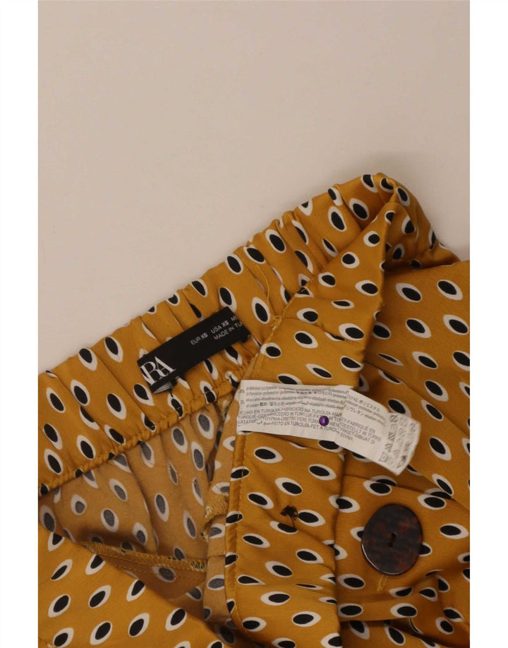 Женские капри Zara XS W24 L21, полиэстер в желтые пятна