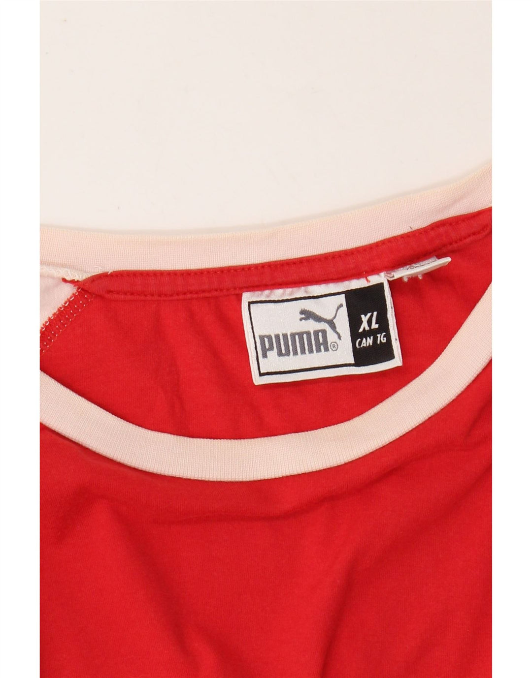 Женская футболка с рисунком PUMA Top UK 18 XL, красная с цветными блоками