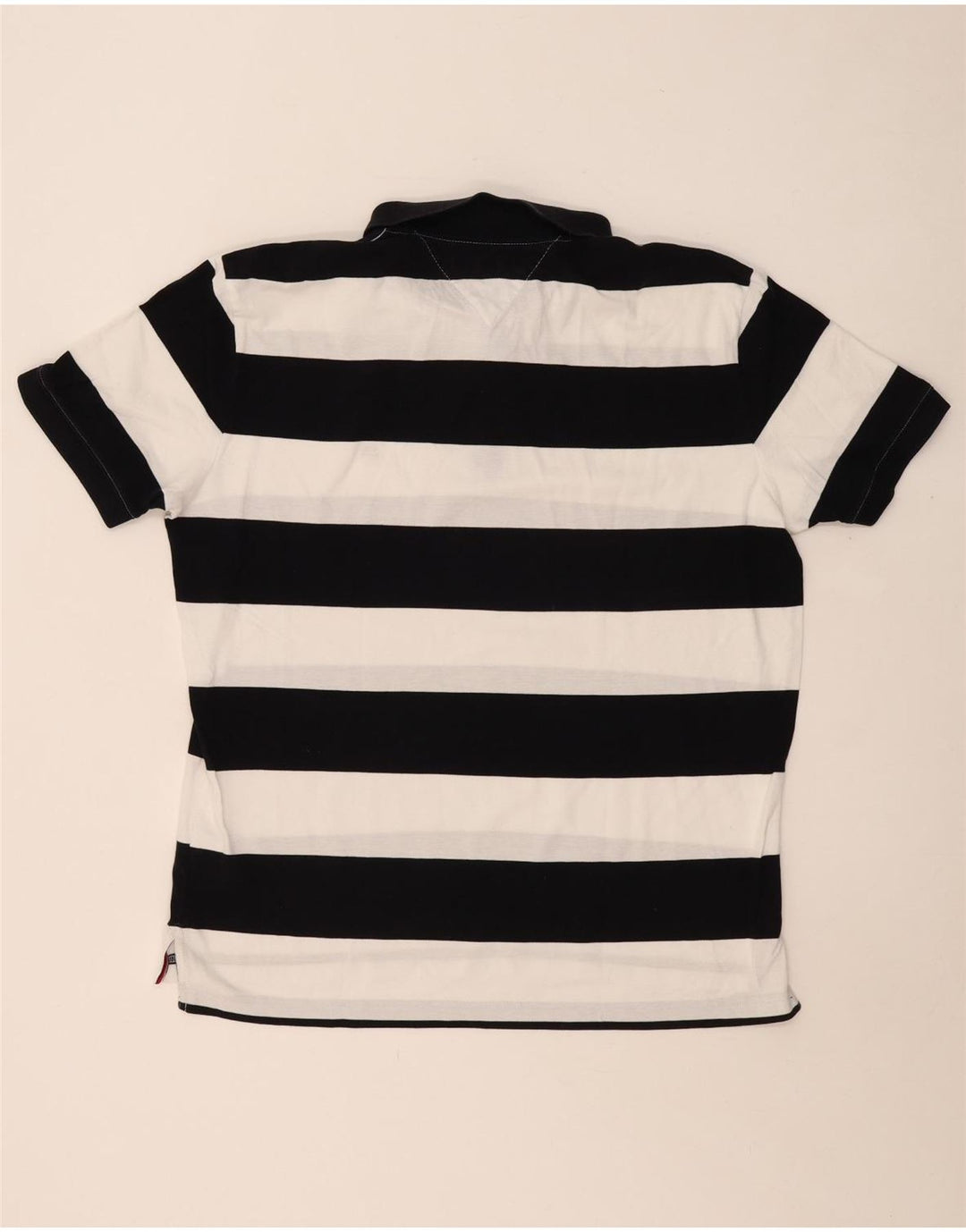 TOMMY HILFIGER Мужская рубашка-поло стандартного кроя XL, хлопок в черную полоску