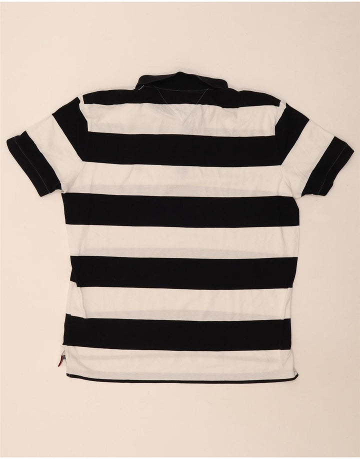 TOMMY HILFIGER Мужская рубашка-поло стандартного кроя XL, хлопок в черную полоску