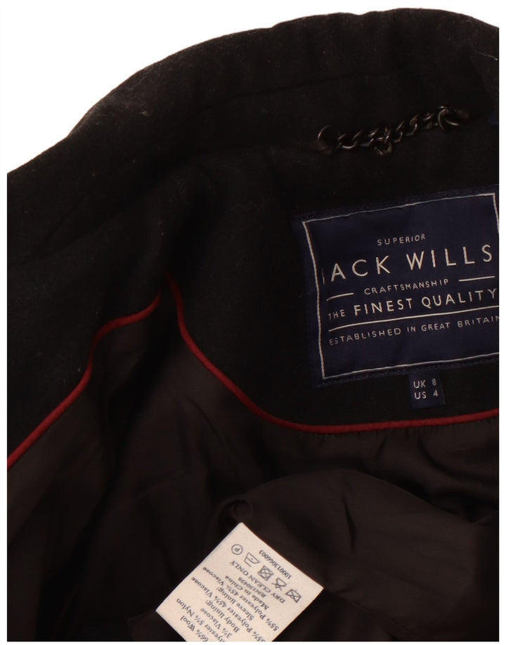 Женский укороченный пиджак JACK WILLS UK 8, маленький, черный, шерстяной