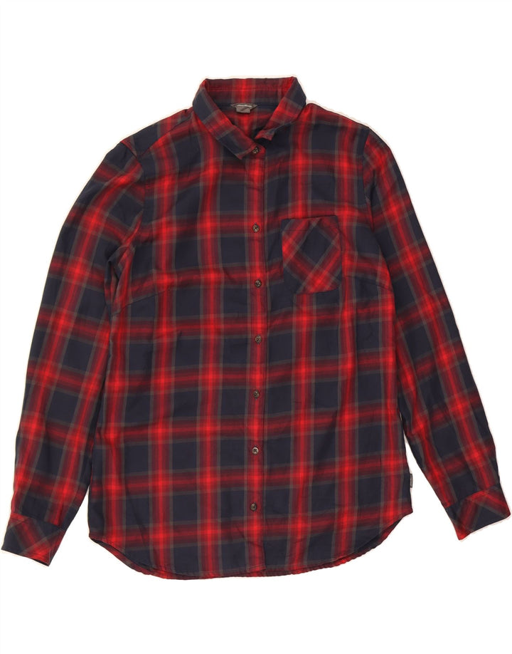 EDDIE BAUER Womens Flannel Shirt UK 14 Medium Red Check Polyester Vintage Eddie Bauer and Second-Hand Eddie Bauer from Messina Hembry 