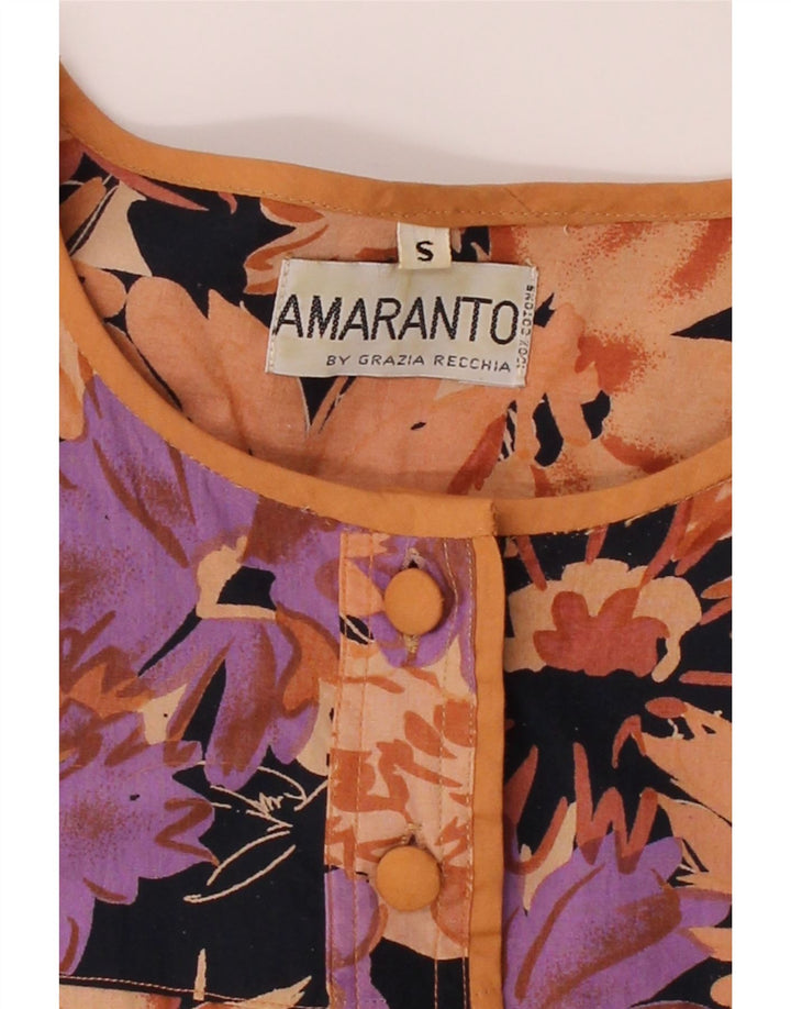 AMARANTO Womens Oversized Shift Dress UK 10 Small Beige Floral Vintage Amaranto and Second-Hand Amaranto from Messina Hembry 