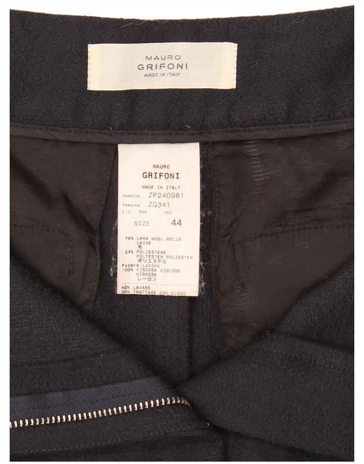 Mauro Grifoni Женская мини-юбка IT 44 Medium W30 Темно-синяя шерсть