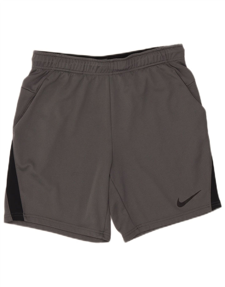 Мужские спортивные шорты Nike Dri Fit среднего серого цвета из полиэстера с цветными блоками