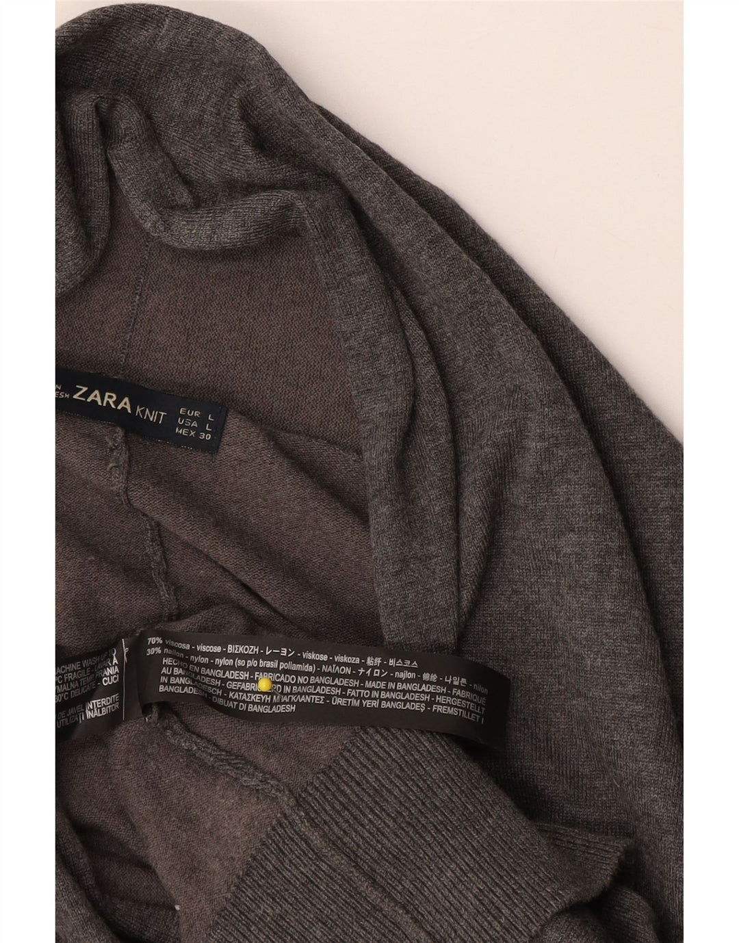 Женский свободный кардиган Zara UK 16, большой серый вискоза