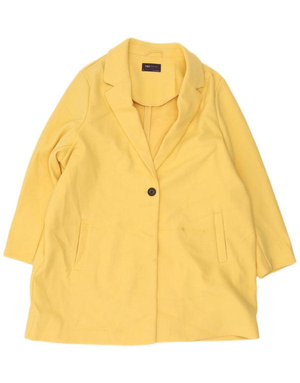 Женское пальто Marks & Spencer UK 24 4XL Желтый хлопок