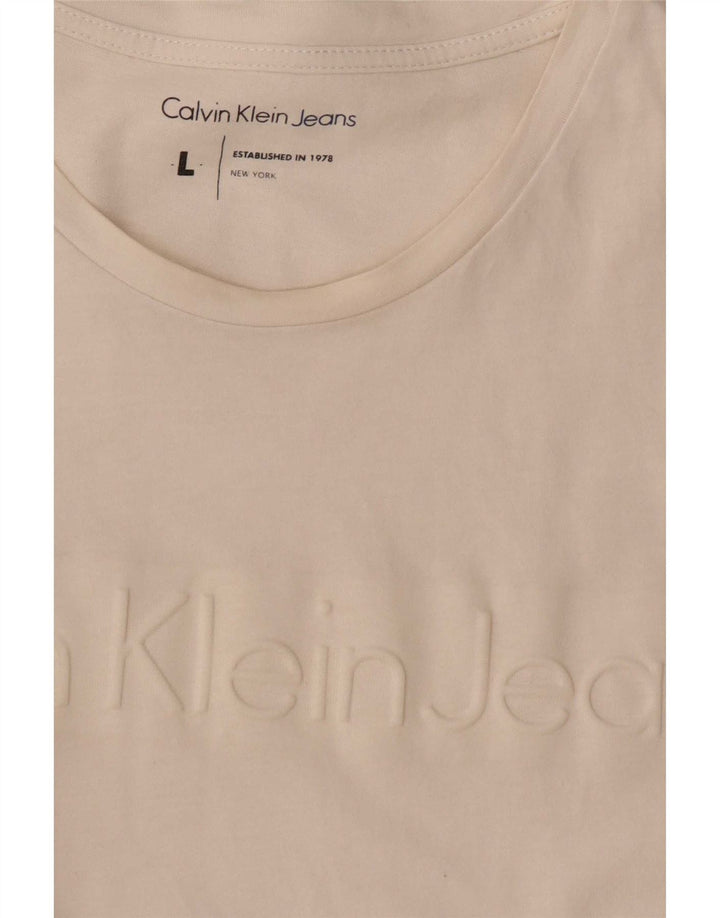 Мужская футболка с рисунком Calvin Klein Jeans, большая белая