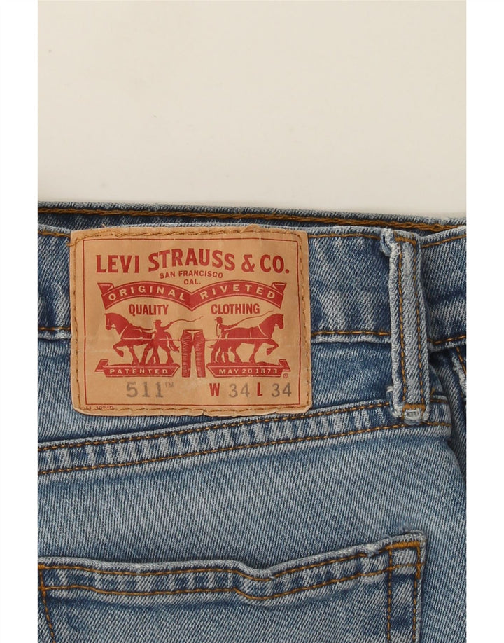 Мужские джинсы Levi's Slim 511 W34 L34 синие, хлопок