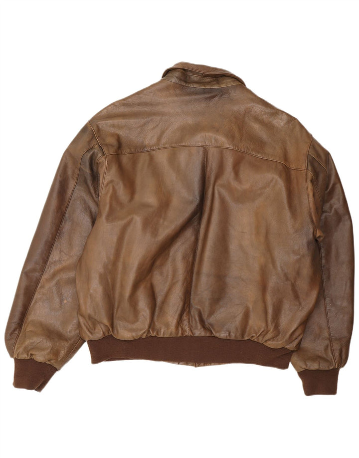 Мужская кожаная куртка Outback UK 42 XL Коричневая кожа