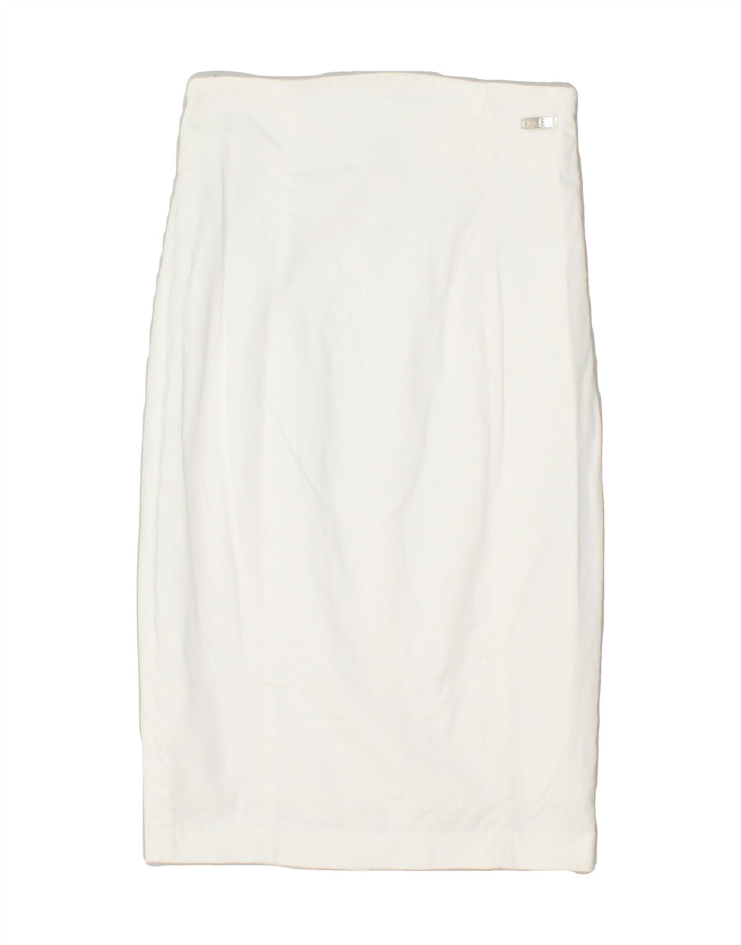 ICEBERG Womens Straight Skirt IT 40 Small W26 White Cotton | Vintage Iceberg | Thrift | Second-Hand Iceberg | Used Clothing | Messina Hembry 