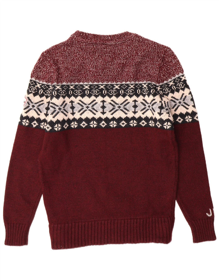 SUPERDRY Мужской свитер с круглым вырезом XL Бордовый Fair Isle Classic