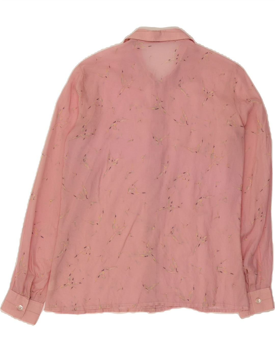 VINTAGE Womens See Through Shirt IT 44 Medium Pink Animal Print Vintage Vintage and Second-Hand Vintage from Messina Hembry 