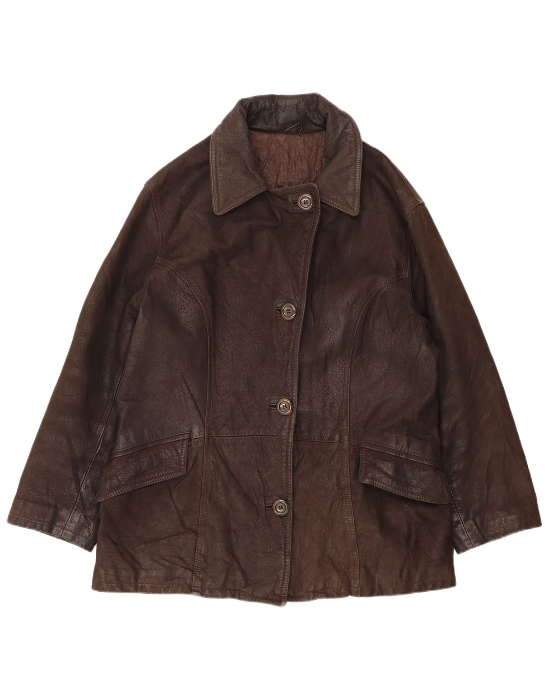 RELISH Женская кожаная куртка IT 46 Большая коричневая кожа