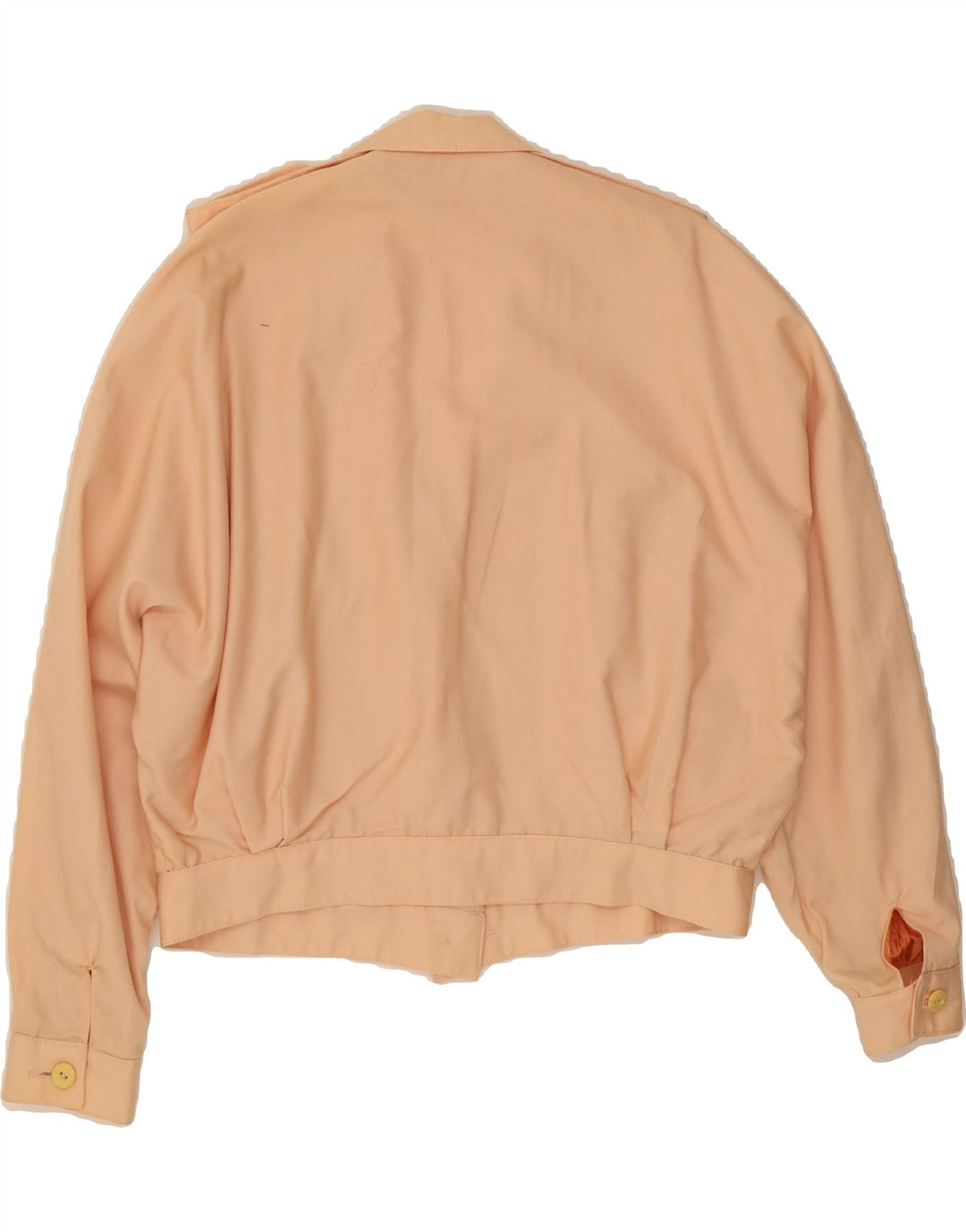 VINTAGE Womens 3/4 Sleeve Bomber Jacket IT 46 Large Beige Cotton Vintage Vintage and Second-Hand Vintage from Messina Hembry 
