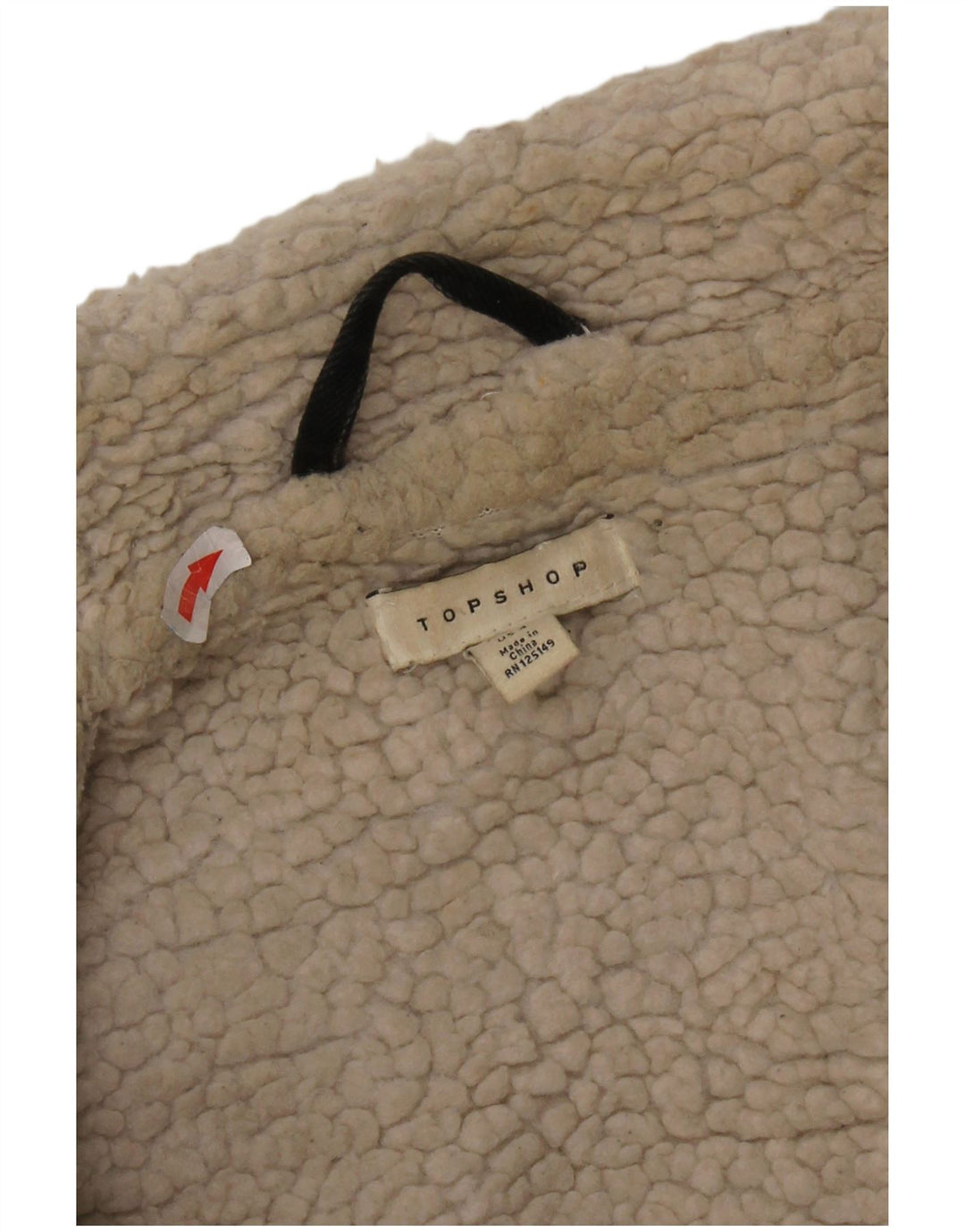 Женская джинсовая куртка из шерпа Topshop UK 8, маленькая, черная, классическая