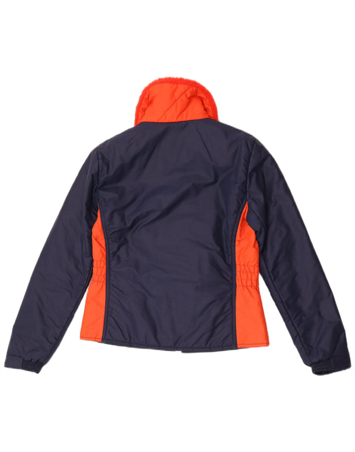 Винтажная женская ветровка IT 50 XL, темно-синяя, нейлон с цветными блоками