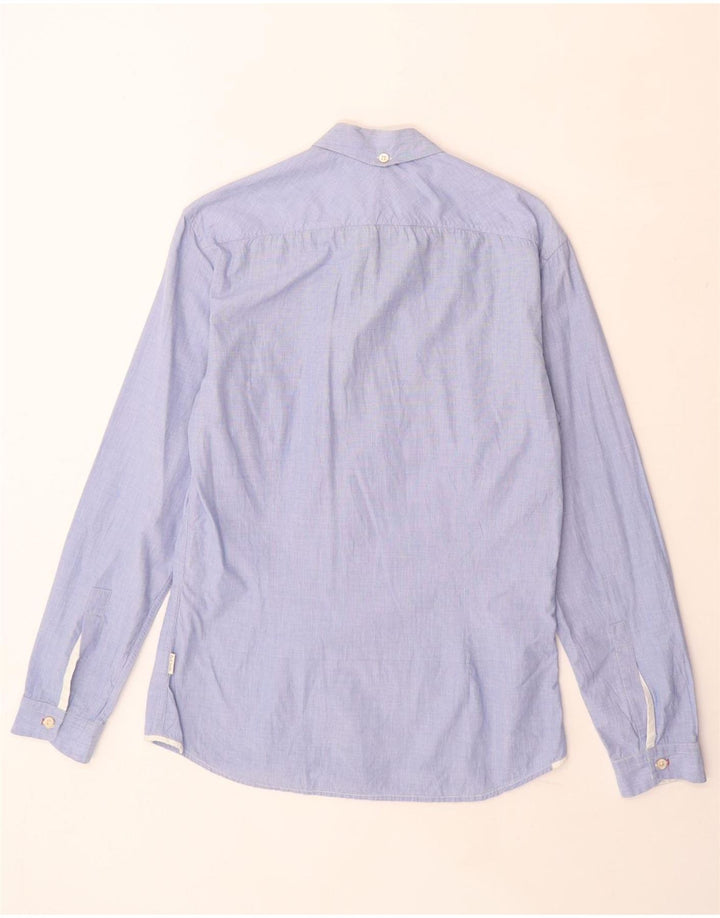 Мужская рубашка индивидуального кроя Paul Smith из хлопка среднего синего цвета