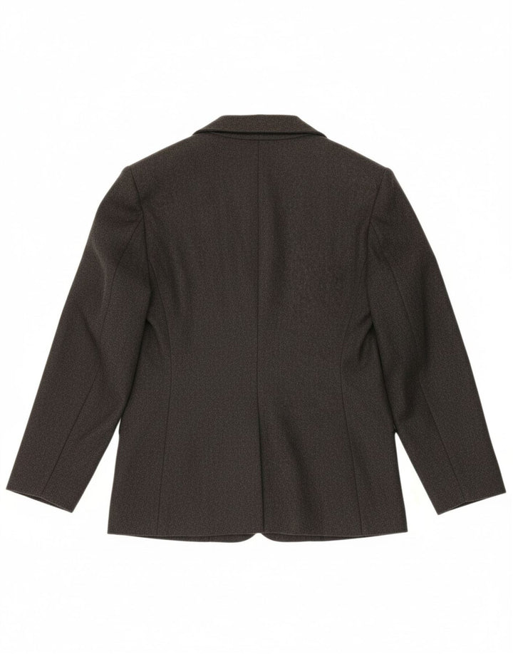 VINTAGE Womens 3 Button Blazer Jacket IT 44 Medium Grey Wool