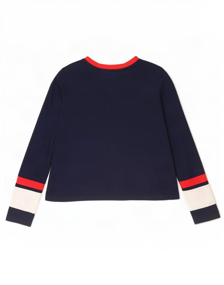 Женский топ Tommy Hilfiger с длинным рукавом UK 12, средний темно-синий с цветными блоками