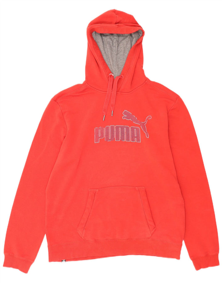 Мужской джемпер с капюшоном Puma, большой красный, хлопковый