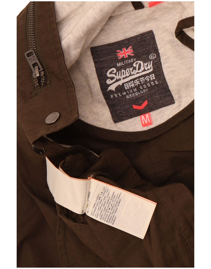 Женская куртка-бомбер с капюшоном Superdry UK 14, средний цвет хаки, хлопок