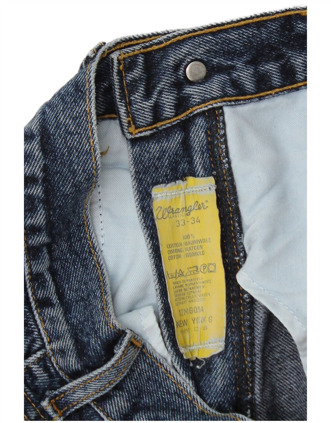 Мужские зауженные джинсы Wrangler W33 L34 синие, хлопок