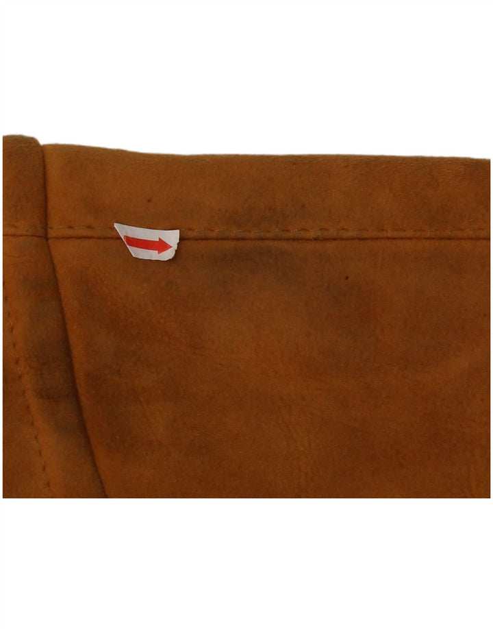 Винтажная женская короткая дубленка с капюшоном EU 44 XL, бежевая короткая дубленка