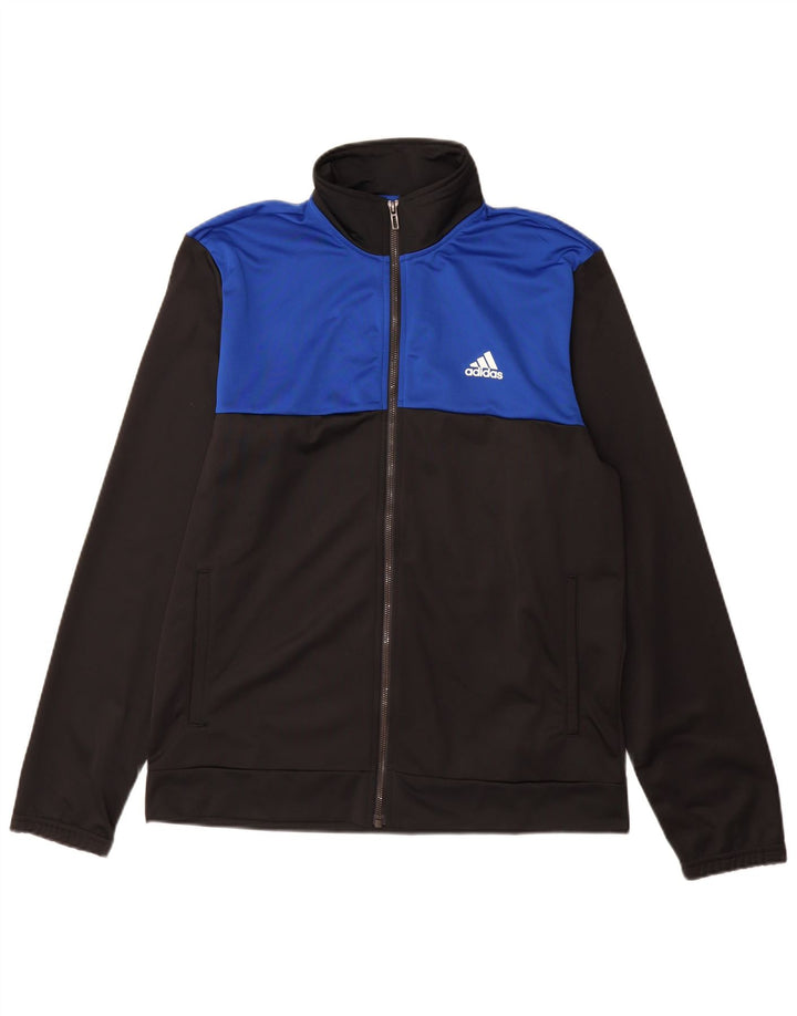 Мужская спортивная куртка Adidas UK 42/44, большой черный полиэстер с цветными блоками