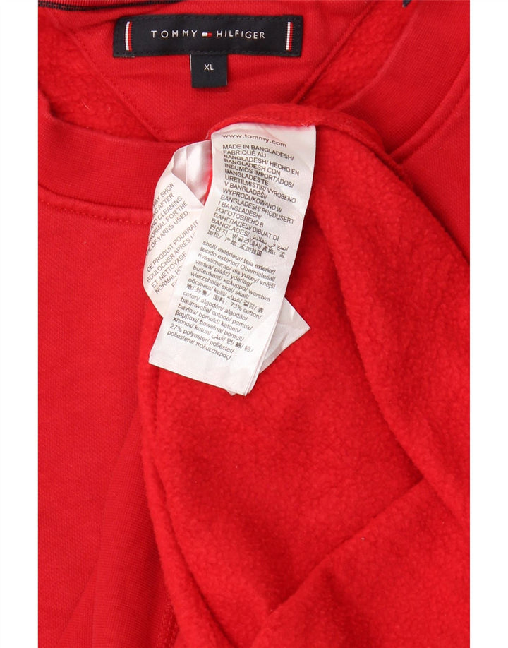 TOMMY HILFIGER Мужской свитшот Джемпер XL Красный Хлопок