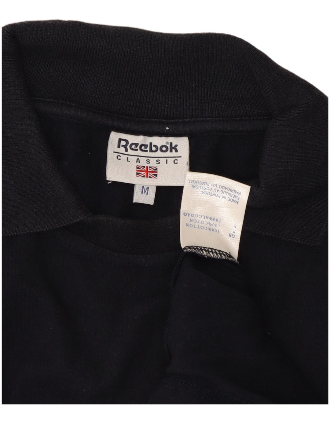 REEBOK Мужская рубашка-поло классического кроя среднего размера, темно-синяя, хлопковая