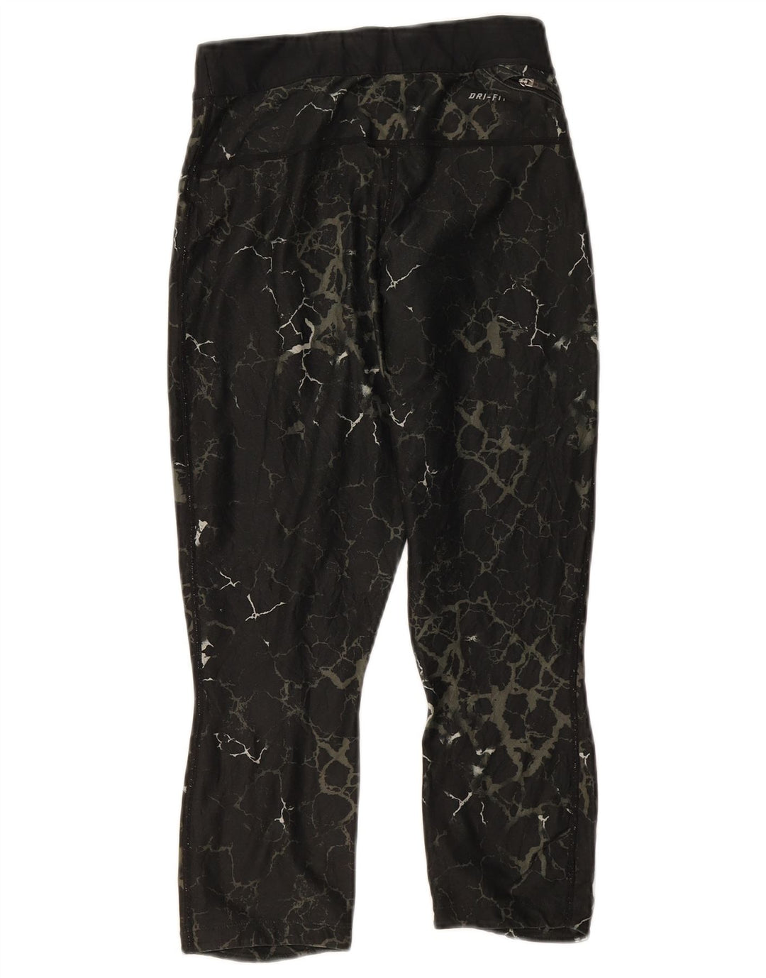 NIKE Womens Abstract Pattern Capri Leggings UK 10 Small  Black Sports
