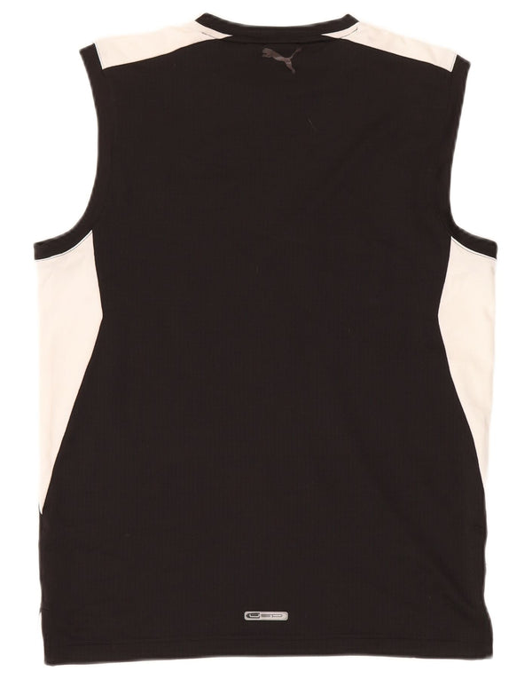 Мужской жилет с графическим рисунком Puma, средний черный полиэстер с цветными блоками, спортивный