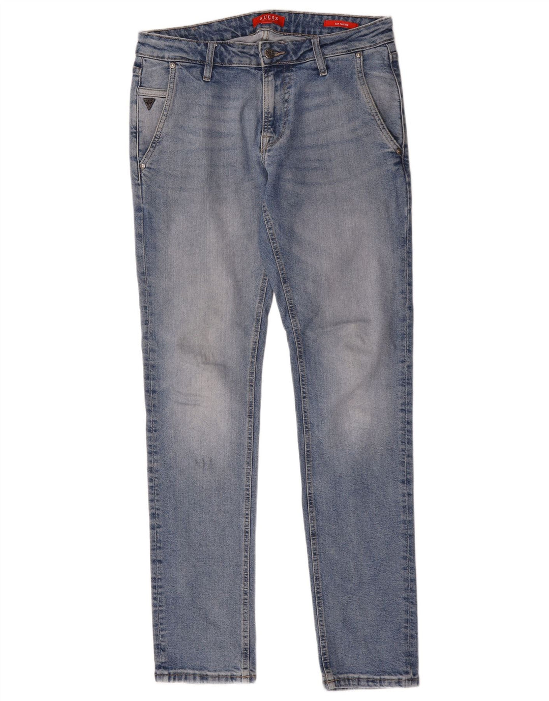 Женские узкие зауженные джинсы Guess W32 L34 синие из полиэстера