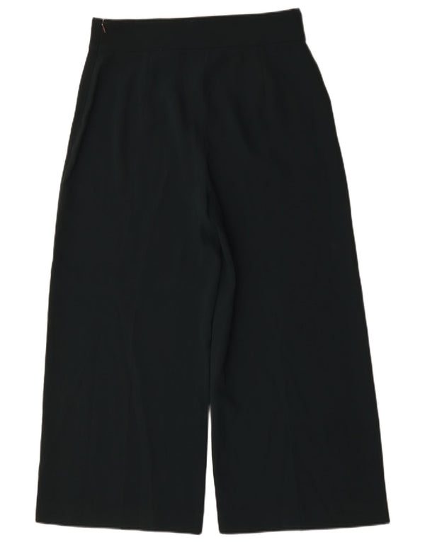 Zara Женские широкие укороченные брюки, большие размеры W30 L26, зеленый полиэстер