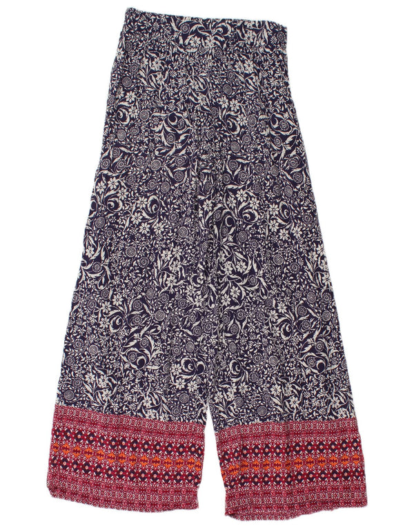 Женские повседневные брюки MARKS & SPENCER UK 6 XS W26 L28 Темно-синие с цветочным принтом