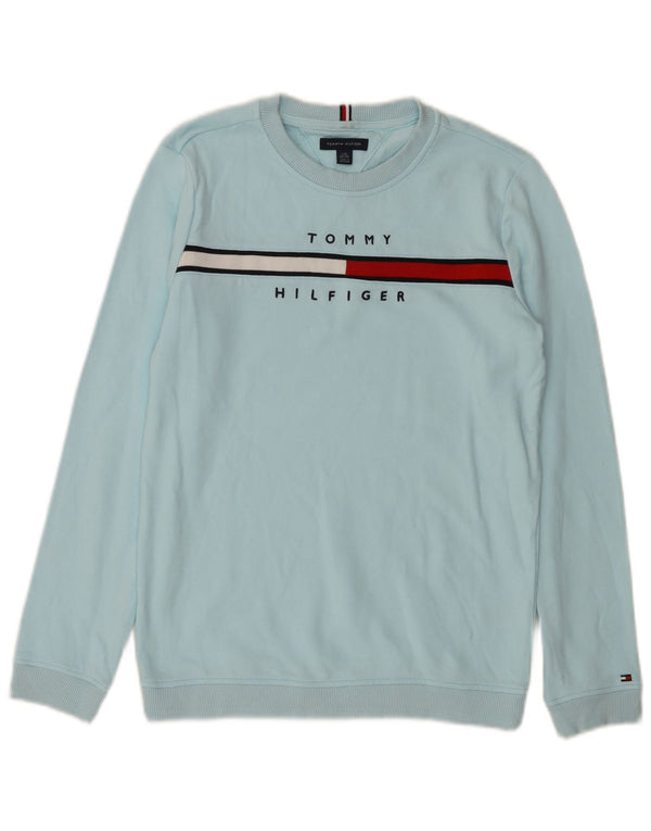 Tommy Hilfiger Свитшот с рисунком для мальчиков, 12–13 лет, большой синий хлопковый джемпер