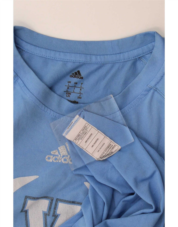 Мужской топ Adidas Villanova с длинным рукавом, большой синий полиэстер с рисунком