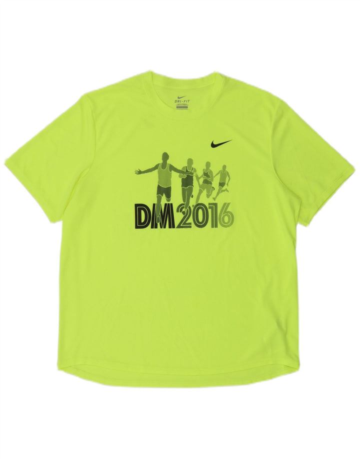 Мужская футболка Nike Dri Fit с графическим рисунком, большой зеленый полиэстер