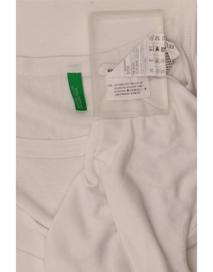 Женский топ на бретельках Benetton UK 10, маленький размер, белый хлопок