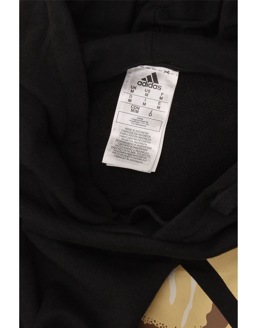 ADIDAS Mens Graphic Hoodie Jumper Medium Black Cotton Vintage Adidas and Second-Hand Adidas from Messina Hembry 