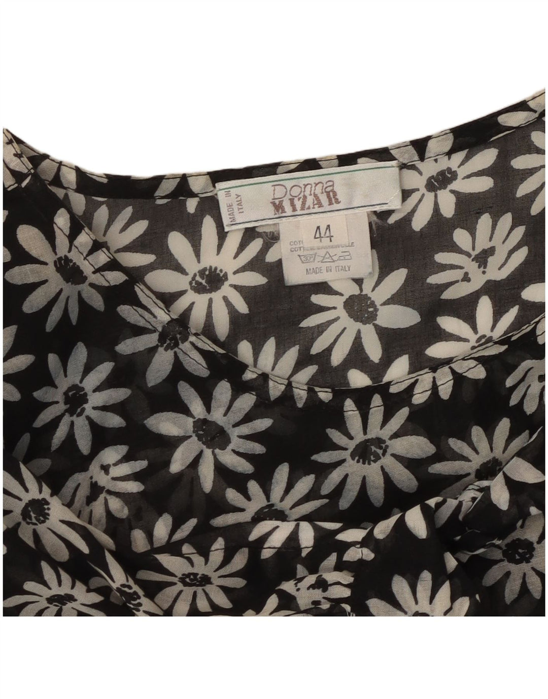 DONNA MIZAR Женское платье макси IT 44 Среднее черное с цветочным принтом, хлопок