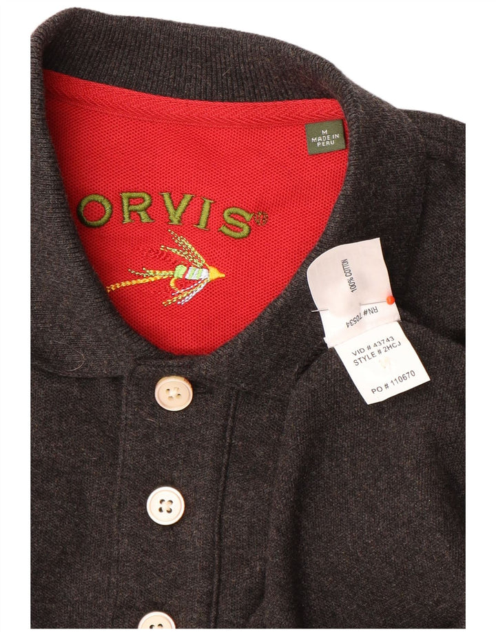 Мужская рубашка поло Orvis, хлопковая ткань среднего серого цвета с крапинками