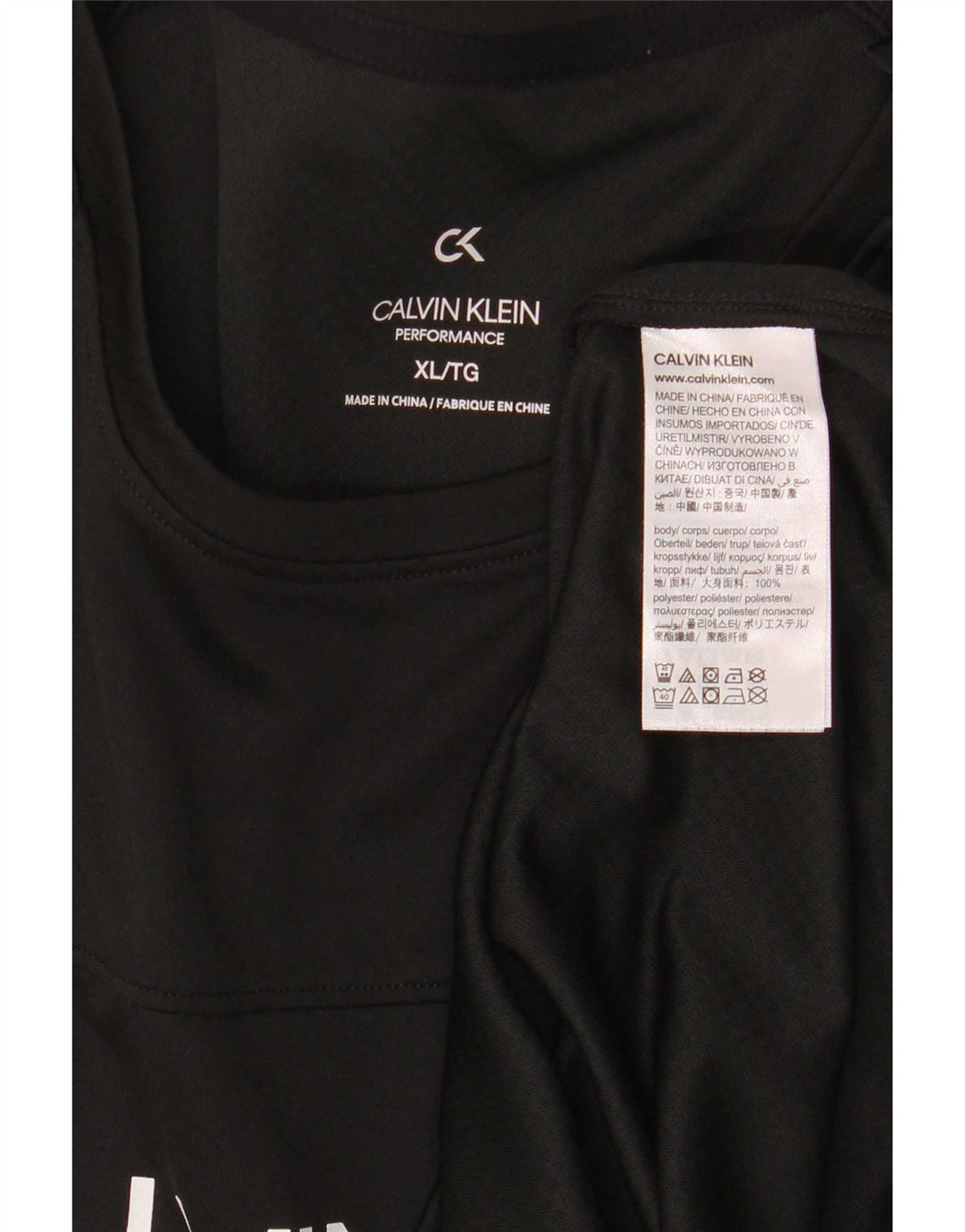 Мужская футболка с рисунком Calvin Klein Top XL, черный полиэстер
