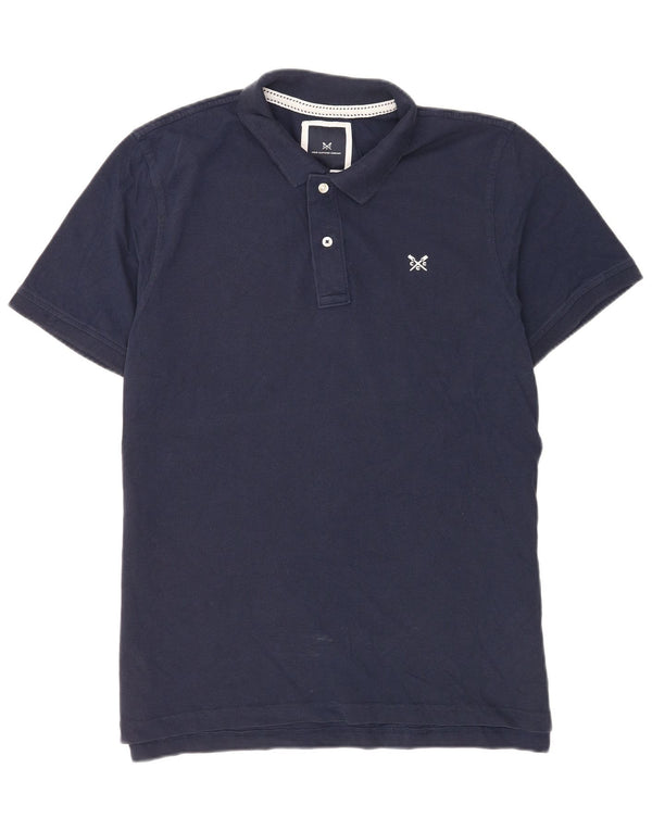 Crew Clothing Мужская рубашка поло с коротким рукавом XL Темно-синяя хлопковая