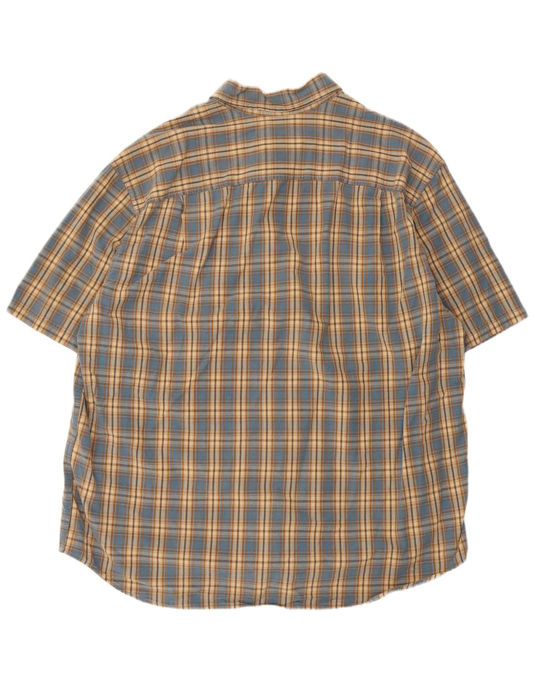 EDDIE BAUER Мужская рубашка с коротким рукавом XL, синяя клетка, хлопок