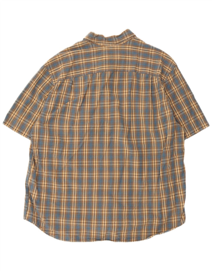 EDDIE BAUER Мужская рубашка с коротким рукавом XL, синяя клетка, хлопок