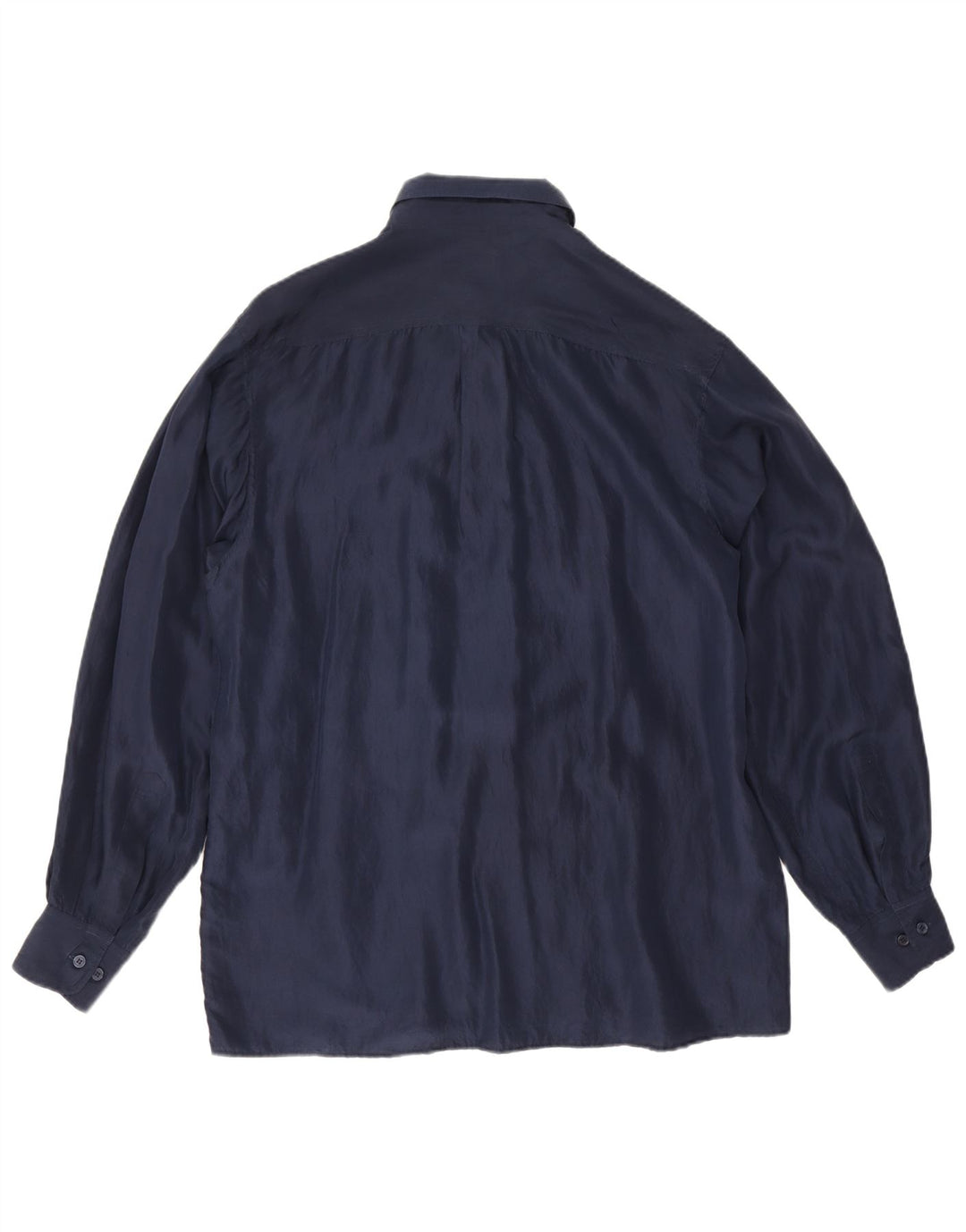 Винтажная мужская рубашка, большая темно-синяя шелковая рубашка